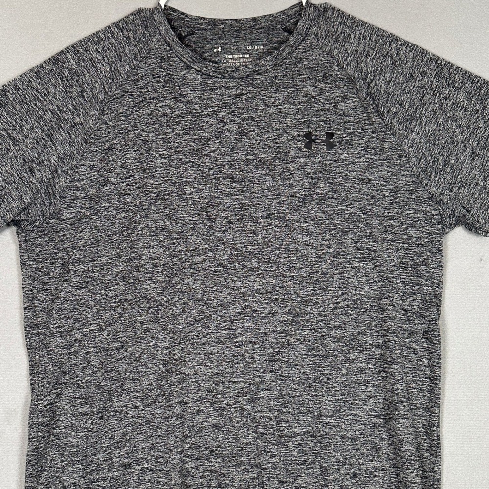 Under Armour T-Shirt Men Large The Tech Tee Grey Heathered Athletic Short Sleeve